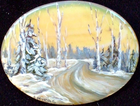 #XIV 40x30mm acrylic on mother-of-pearl SOLD